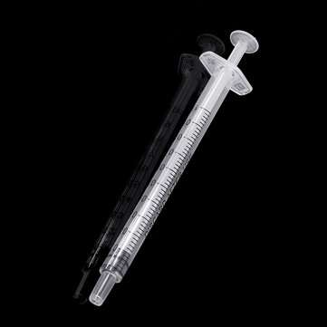 20Pcs/Set 1ml Plastic Dispensing Syringe Injector No Needles 0.01ml Graduation for Refilling and Mea