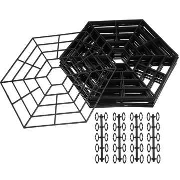 20Pcs/Set Fish Pond Guard Protector Grids Pond Fish Net w/ 40Pcs/Set Buckles for Fishing