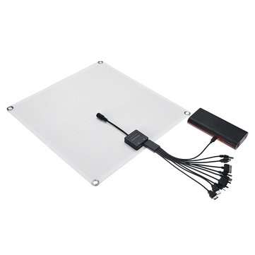 20W 360*330*3mm Monocrystalline Silicon Solar Panel with Crocodile Charging Clip + Sucker + Manual(E