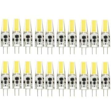 20X Dimmable DC/AC12V G4 2W Pure White COB LED Bulb Chandelier Light Replace Halogen Lamps