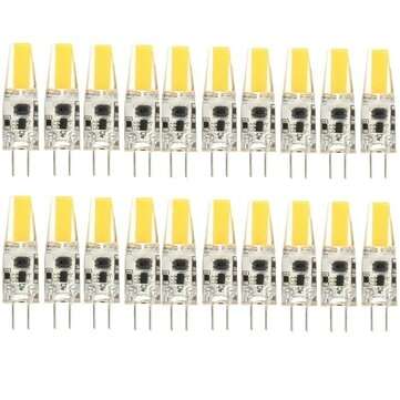 20X Dimmable G4 2W Warm White COB LED Bulb Chandelier Light Replace Halogen Lamps DC/AC12V