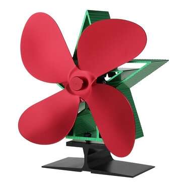 210CFM 4 Blades Christmas Stove Fan Heat Powered Saving Fireplace Wood Log Burne