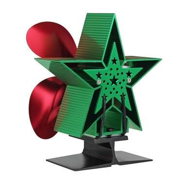 210CFM 4 Blades Christmas Stove Fan Heat Powered Saving Fireplace Wood Log Burne