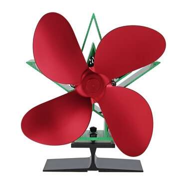 210CFM 4 Blades Christmas Stove Fan Heat Powered Saving Fireplace Wood Log Burne