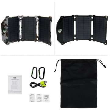 21W Camouflage/Black Portable Folding Solar Panel for USB-charged Device/Hiking (COLOR.: CAMOUFLAGE)