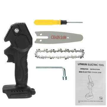 21V Cordless Mini Electric Chain Saw Rechargeable Wood Cutter Chainsaw Woodworking Tool Without Batt