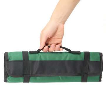 22 Pockets Hardware Tools Roll Case Bag Plier Screwdriver Spanner Pouch Tools Kit (COLOR.: GREEN)