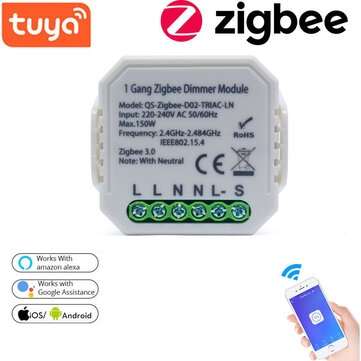 220-240V Tuya Smart Solution 1Gang ZB Dimming Switch Smart Home Modific... (MODEL: ZIGBEE-D02-1C-LN)