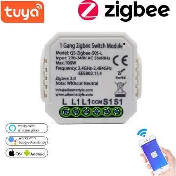 220-240V Tuya Smart Life ZB Dimming Switch Smart Home Modification Module without Neutral