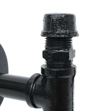 220mm Industrial Iron Pipe Tissue Holder Rustic Wall Mount Black Toilet Paper Roll Holder
