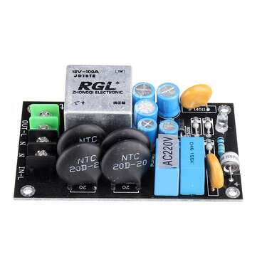 220V 100A Class A Power Amplifier Soft Start Delay Temperature Protection Board with Gas Discharge T