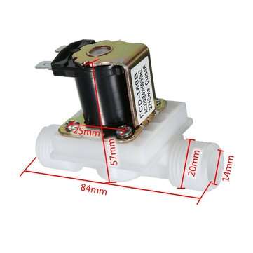 220V 1/2inch N/C Normally Closed Electric Solenoid Valve Water Air Inlet Flow Switch