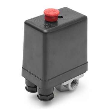 220V 1/4inch BSP 4 Port Single Phase Air Compressor Pressure Switch with Safety Valve Gauge