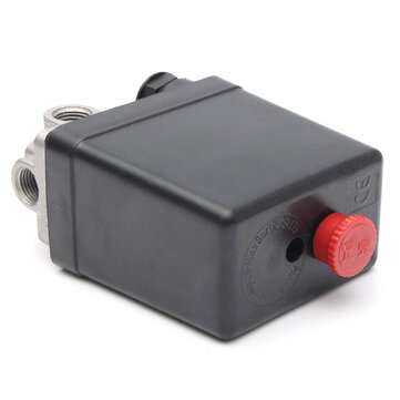 220V 1/4inch BSP 4 Port Single Phase Air Compressor Pressure Switch with Safety Valve Gauge
