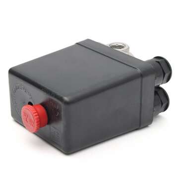 220V 1/4inch BSP 4 Port Single Phase Air Compressor Pressure Switch with Safety Valve Gauge