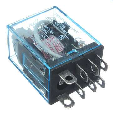 220V 10A Coil Power Relay DPDT LY2NJ HH62P HHC68A-2Z With Socket Base