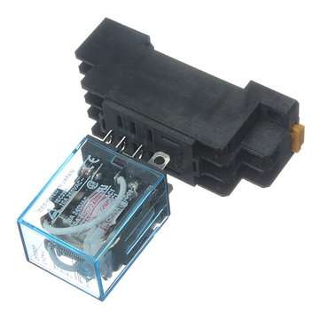 220V 10A Coil Power Relay DPDT LY2NJ HH62P HHC68A-2Z With Socket Base