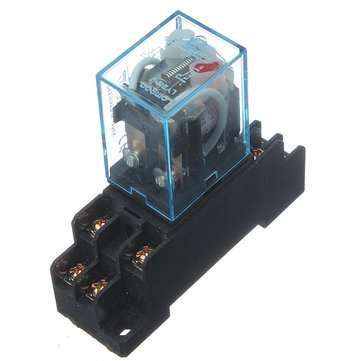 220V 10A Coil Power Relay DPDT LY2NJ HH62P HHC68A-2Z With Socket Base