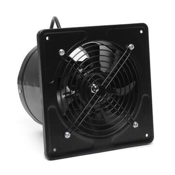 220V 40W Ventilation Fan 6 Inch Wall Mounted Window Exhaust Fan Home Bathroom Gar... (COLOR.: BLACK)