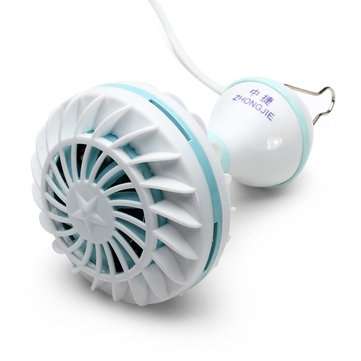 220V 7W Energy-saving Mini Ceiling Cool Fan Electric Anti-mosquito Lake Green Fan with 5 Leaves