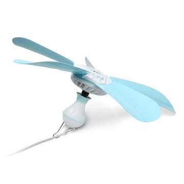 220V 7W Energy-saving Mini Ceiling Cool Fan Electric Anti-mosquito Lake Green Fan with 5 Leaves
