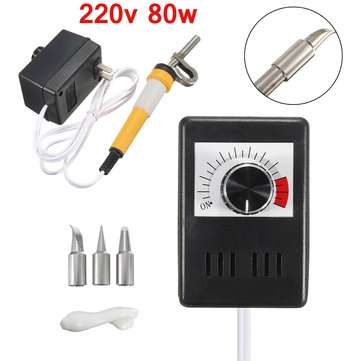 220V 80W Adjustable Temperature Gourd Wood Multifunction Pyrography Machine Heating Wire Pen Kit Too