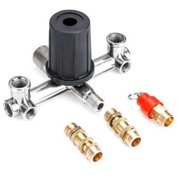 220V Air Compressor Pressure Switch Control Valve Manifold Regulator Gauges