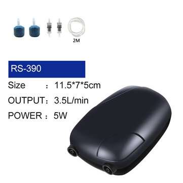 220V Aquarium Oxygen Pump Mini Silent Fish Tank Air Water Pump Air Comp... (TYPE: RS-390DUAL-HEADED)
