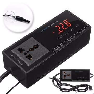 220V Digital Thermostat Temperature Controller Socket for Reptile Aquarium Tank
