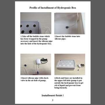220V Hydroponic Grow Box 2 Holes DWC Indoor Aerobic Soilless Cultivation System Kit Water Planting