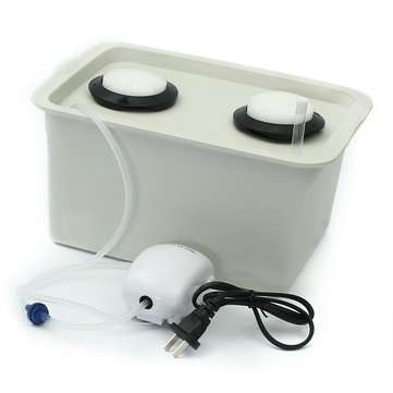 220V Hydroponic Grow Box 2 Holes DWC Indoor Aerobic Soilless Cultivation System Kit Water Planting