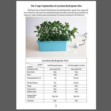 220V Hydroponic Grow Box 2 Holes DWC Indoor Aerobic Soilless Cultivation System Kit Water Planting