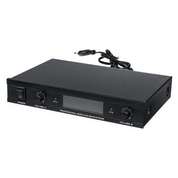 220V Wireless UHF 2 Channel Dual Handheld Microphone Mic System Karaoke KTV