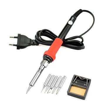 220V/110V 60W DIY Adjustable Temperature Electric Soldering Iron Welding Kit (PLUG: 220VEUPLUG)