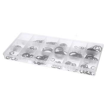 225Pcs C-Clip Snap C-type Circlip Kit External Retaining Ring Assortment Set Black