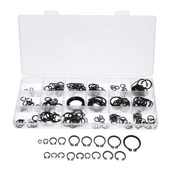 225Pcs C-Clip Snap C-type Circlip Kit External Retaining Ring Assortment Set Black