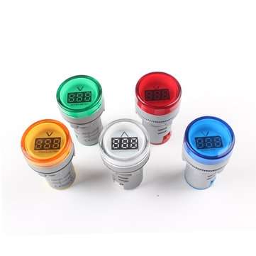 22MM AD16 AD16-22DSV type 110V 220V AC 60-500V Mini Voltage Meter LED Digital Disp... (COLOR1: BLUE)