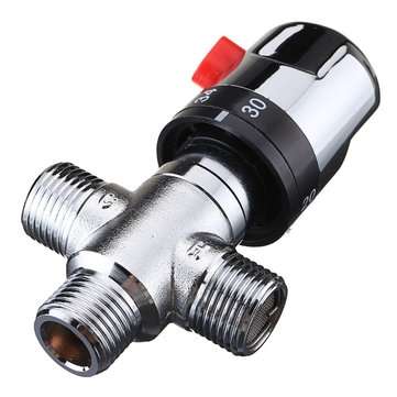 22mm Hot Cold Water Thermostatic Mixing Valve 3 Way Adjust Temperature Control Valve