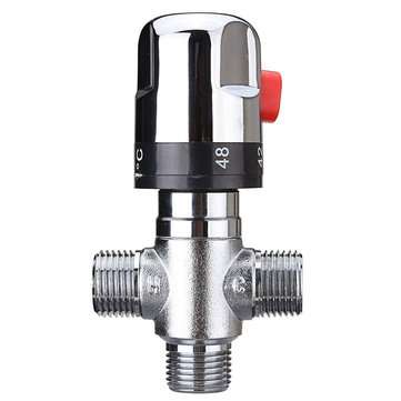 22mm Hot Cold Water Thermostatic Mixing Valve 3 Way Adjust Temperature Control Valve