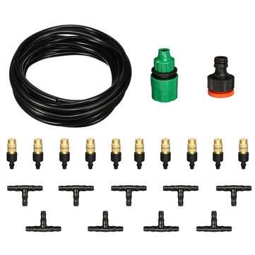 22Pcs/Set 5M Hose Outdoor Cool Patio Misting System Fan Cooler Water Mist Automatic Sprayer Mist Coo