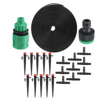 22Pcs/Set 5m Hose Outdoor Mist Coolant System Automatic Sprayer Plant Watering Sprinkler Quick Conne