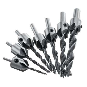 23 Pack Woodworking Chamfer Countersink Drill Bit 6pcs 1/4 Inch Hex 5 Flute 90 Degree Countersink Dr