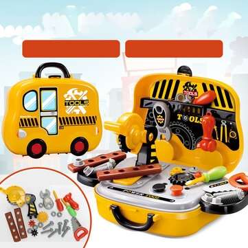 23PCS Children`s Maintenance Tools Kit Set Repair Tool Suitcase Kids` Educational Repair Toys Gift