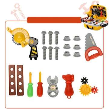 23PCS Children`s Maintenance Tools Kit Set Repair Tool Suitcase Kids` Educational Repair Toys Gift