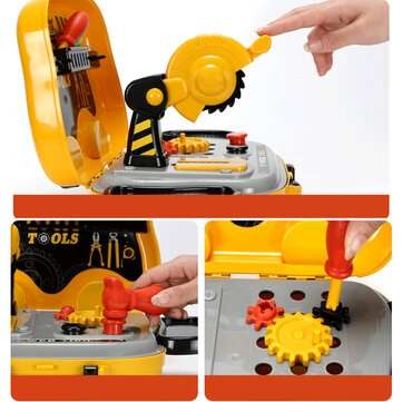 23PCS Children`s Maintenance Tools Kit Set Repair Tool Suitcase Kids` Educational Repair Toys Gift