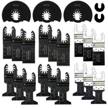 23Pcs Oscillating Saw Blade Multi Tool Quick Release Saw Blades Kit for Metal Wood Plastic Cutting O