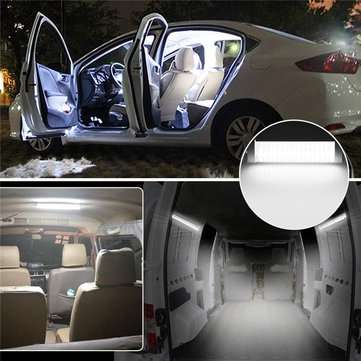 23CM 5W 72 LED White Interior Dome Lights Bar DC 24V 6000K White with Switch for Car Van RV Truck Tr