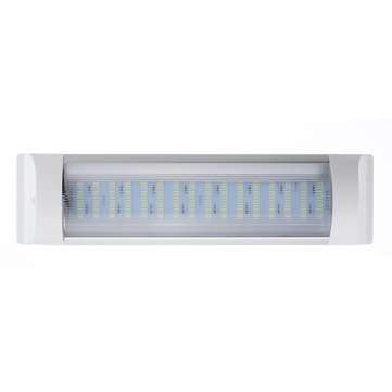 23CM 5W 72 LED White Interior Dome Lights Bar DC 24V 6000K White with Switch for Car Van RV Truck Tr