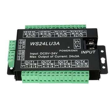 24 Channel 3A/CH DMX512 Controller Led Decoder Dimmer Controller