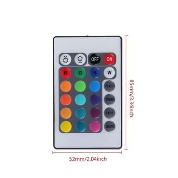 24 Key Mini IR Remote Controller For 3528 5050 RGB LED Strip Light DC 12V